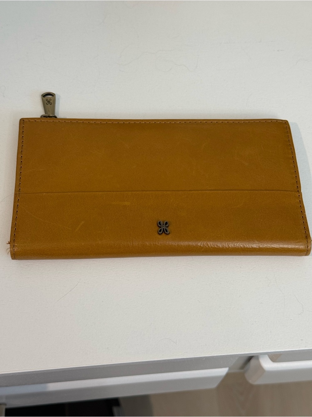 Tan Leather Zip Wallet